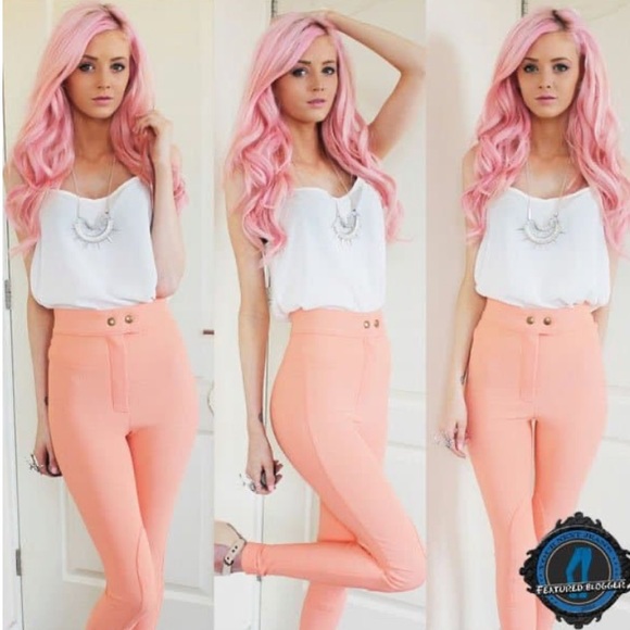 American Apparel Ribbed Riding Pants XS in RARE Pink Cheeks - Picture 2 of 8